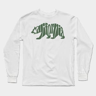 Green California Bear Long Sleeve T-Shirt